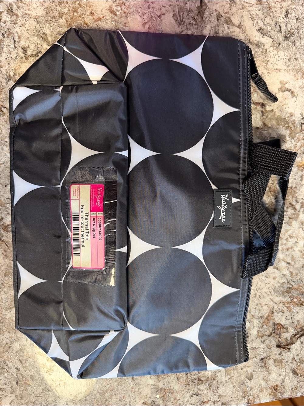 thirty-one Black and White Circle Print lunch bag